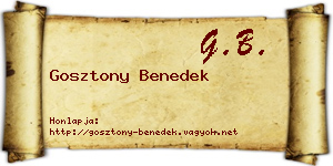 Gosztony Benedek névjegykártya